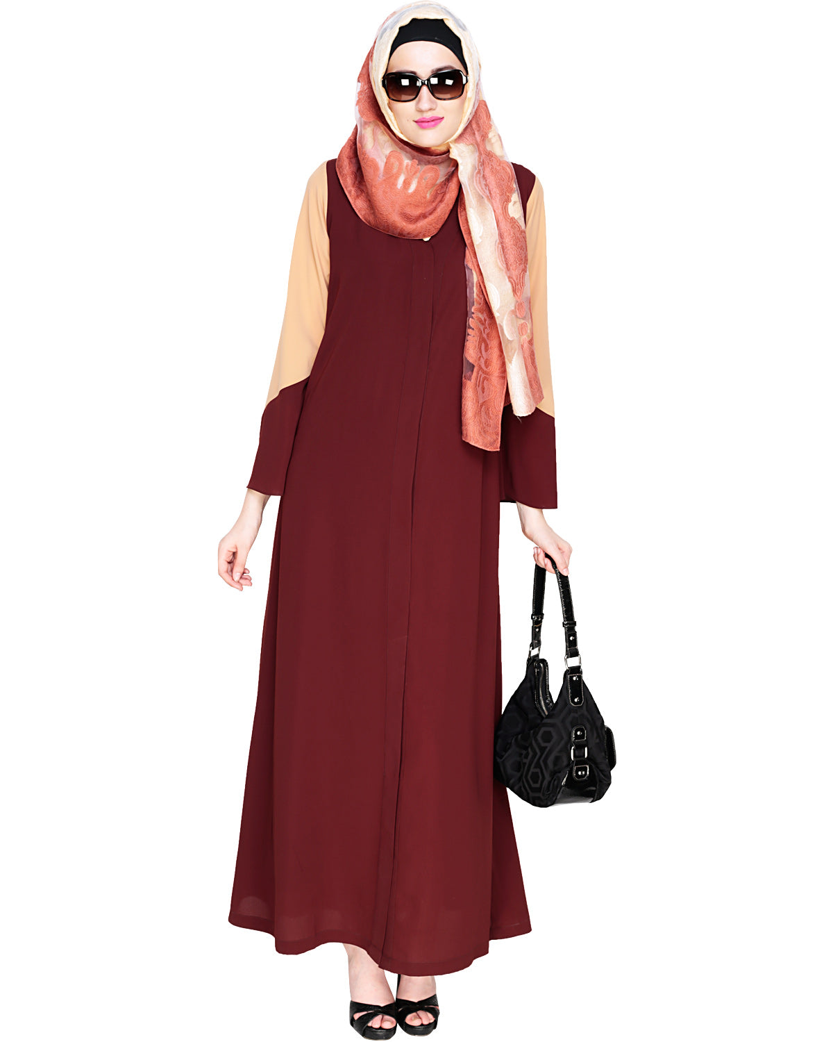 Folksy Abaya Brown