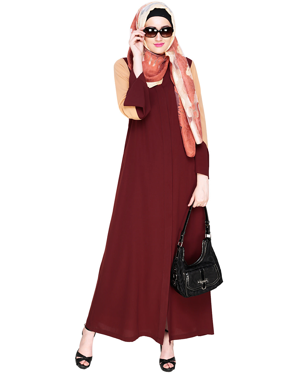 Folksy Abaya Brown