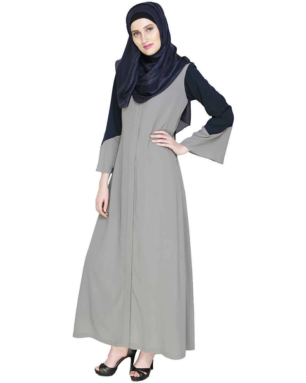 Folksy Abaya Grey