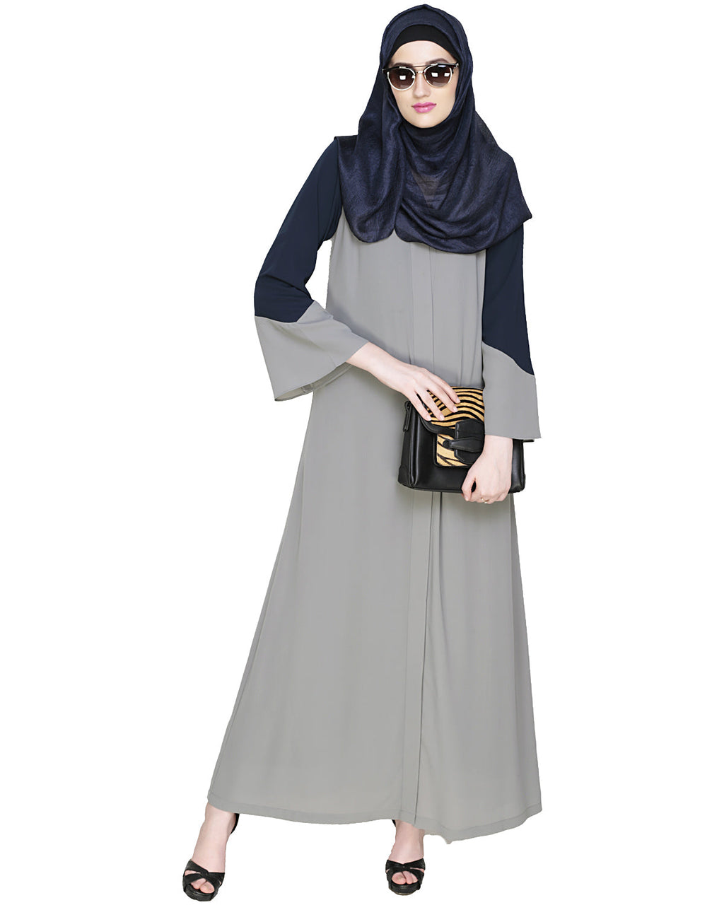 Folksy Abaya Grey