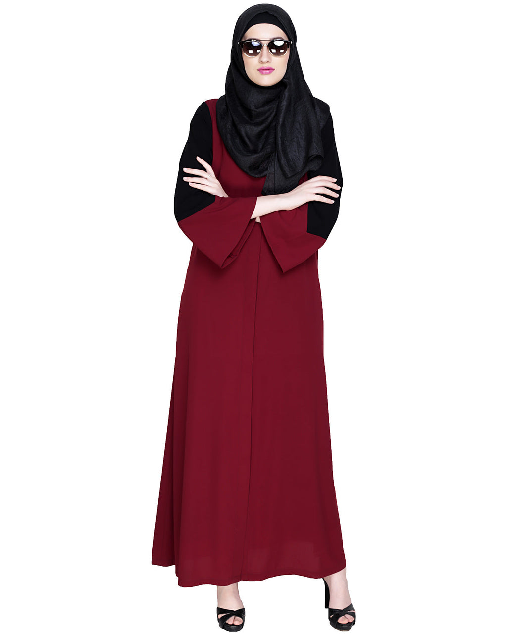 Folksy Abaya Wine