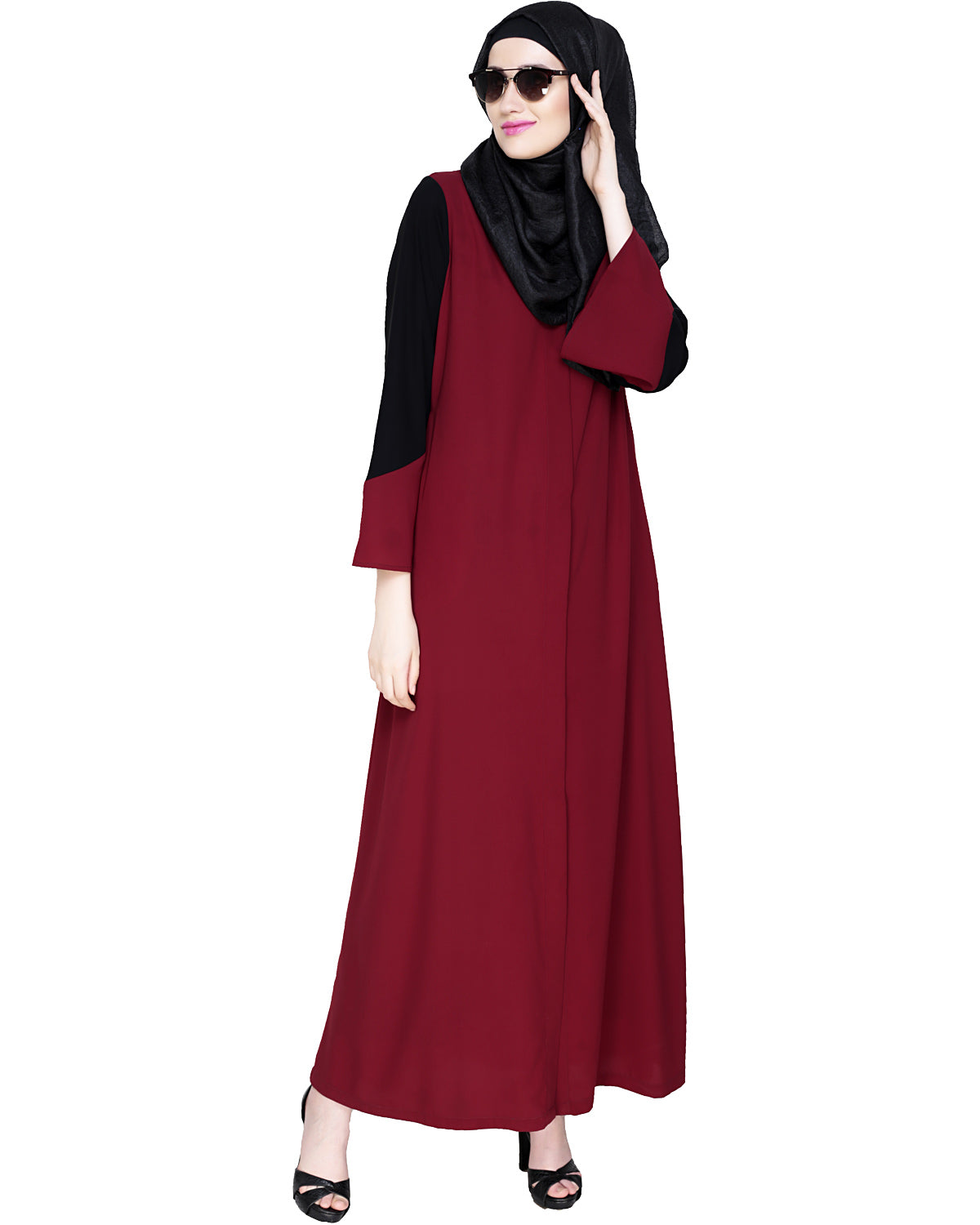 Folksy Abaya Wine