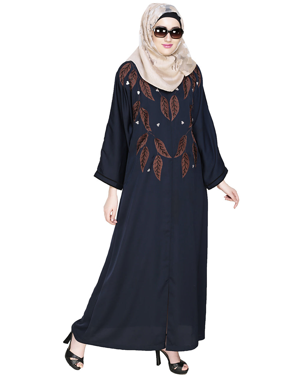 Blossomy Dubai Style Abaya Blue