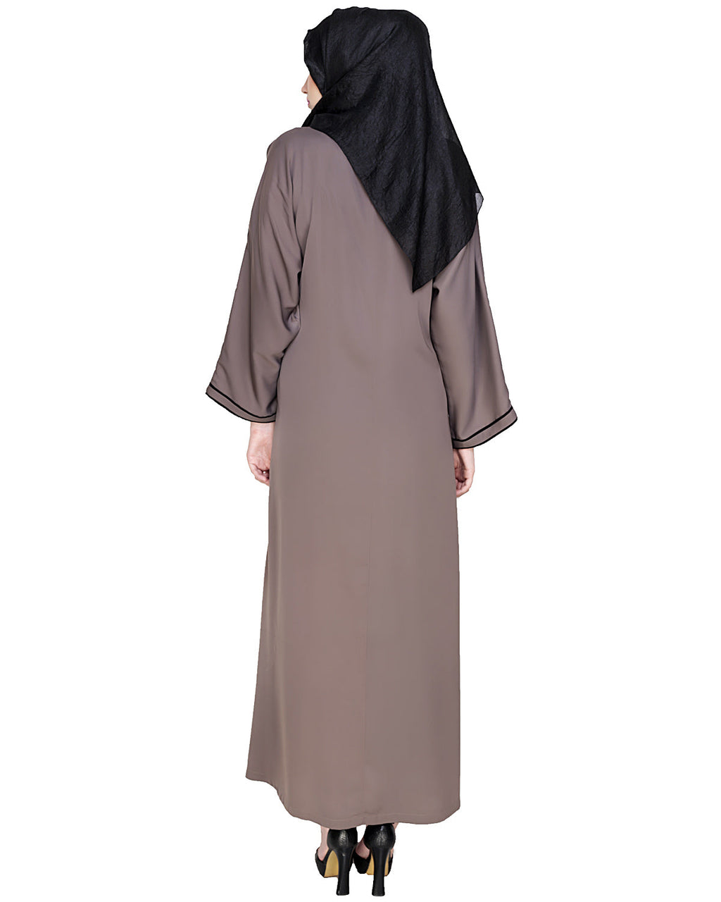 Blossomy Dubai Style Abaya Umber Brown