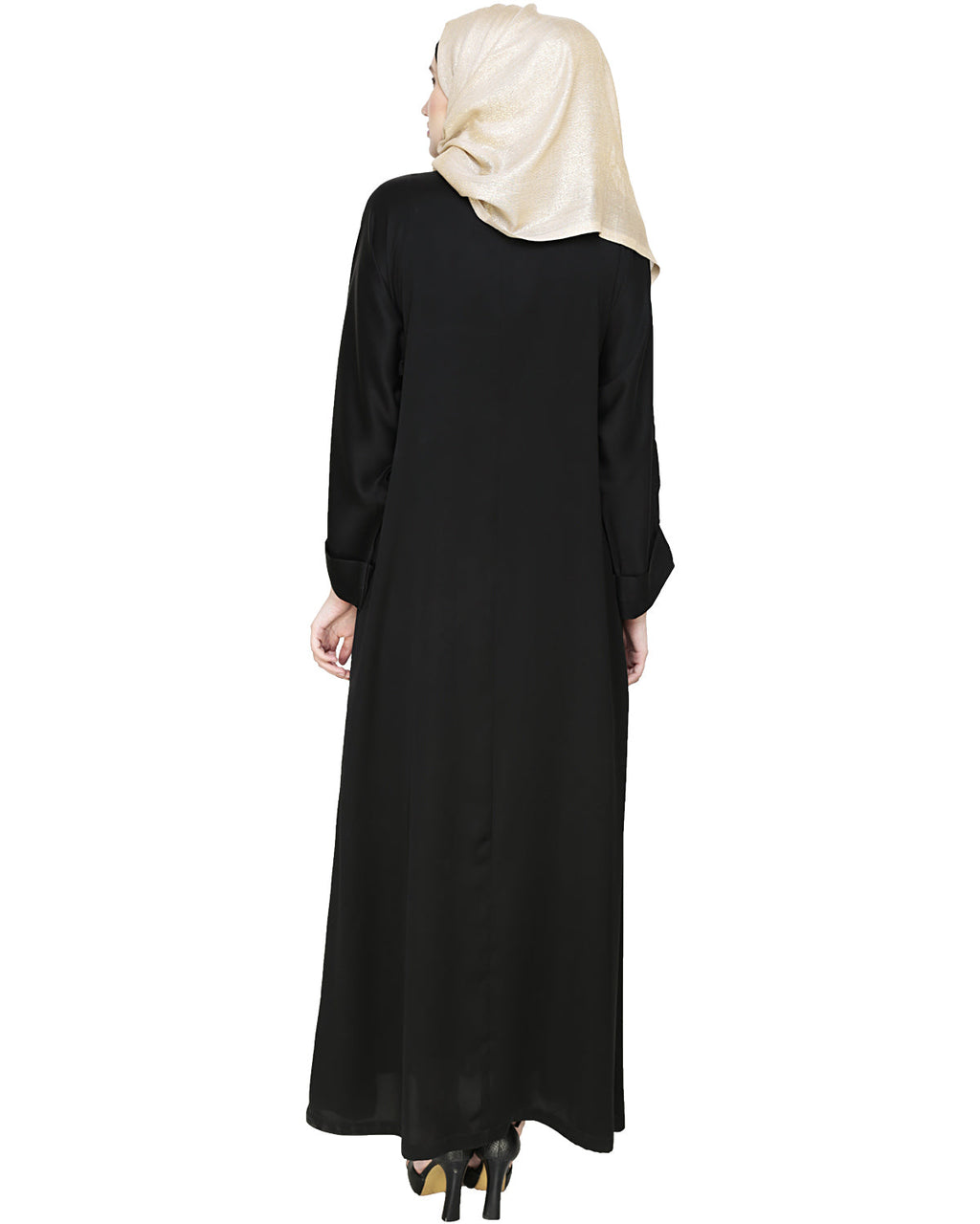 Botanic Beaded Dubai Style Abaya Oak Brown