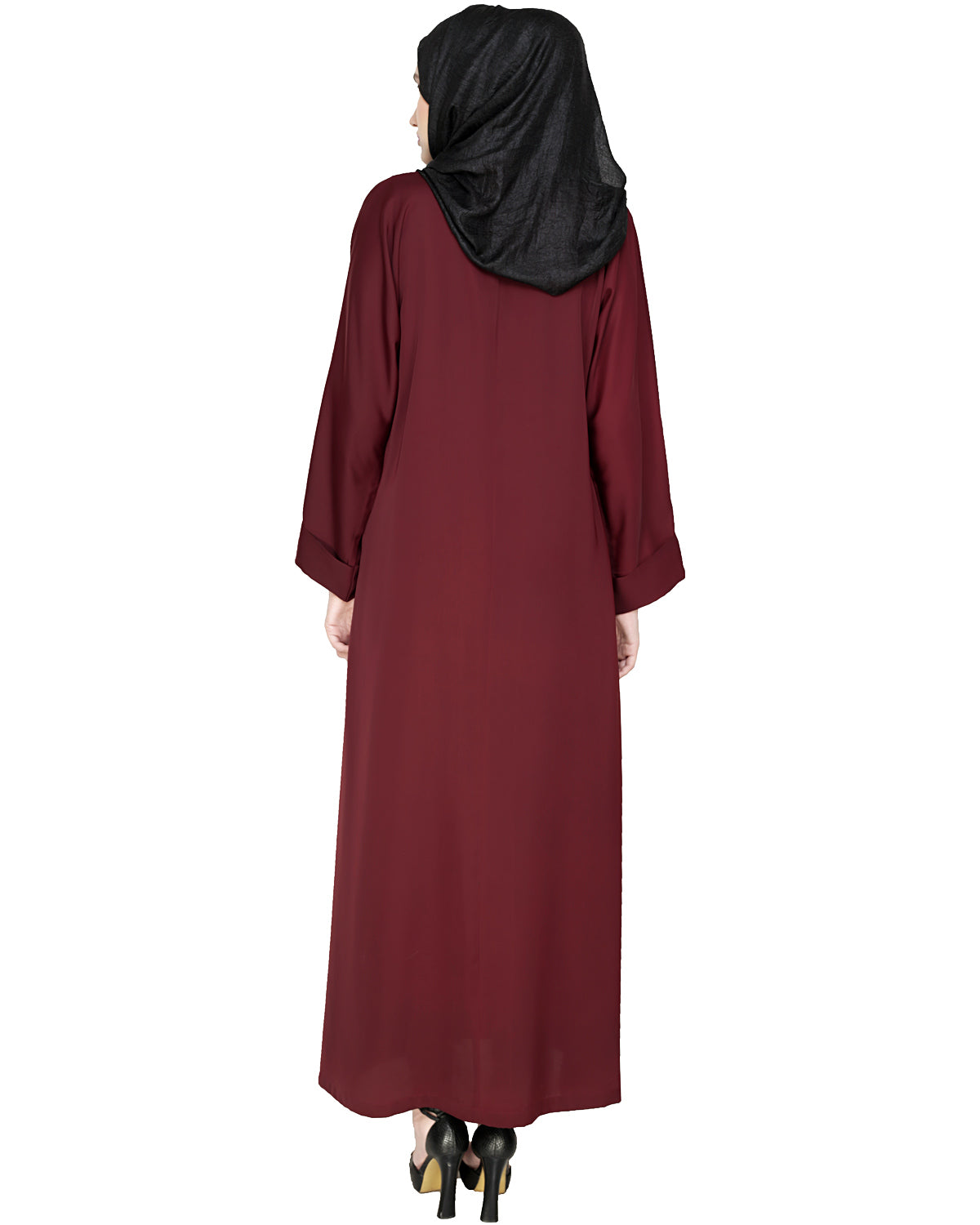 Botanic Beaded Dubai Style Abaya Oak Brown