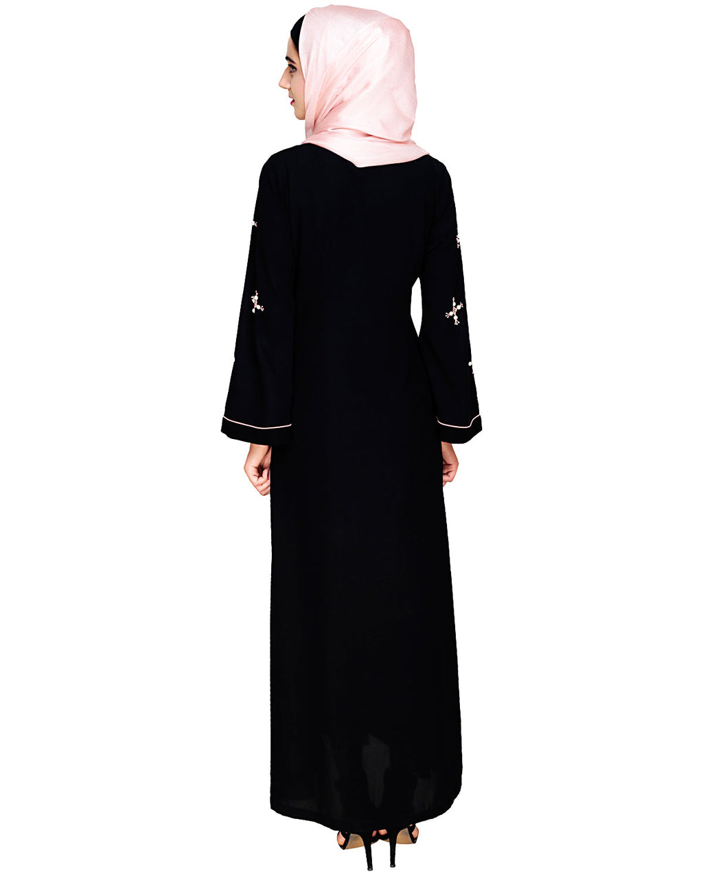 Newfangled Pearl Embroidered Abaya Black