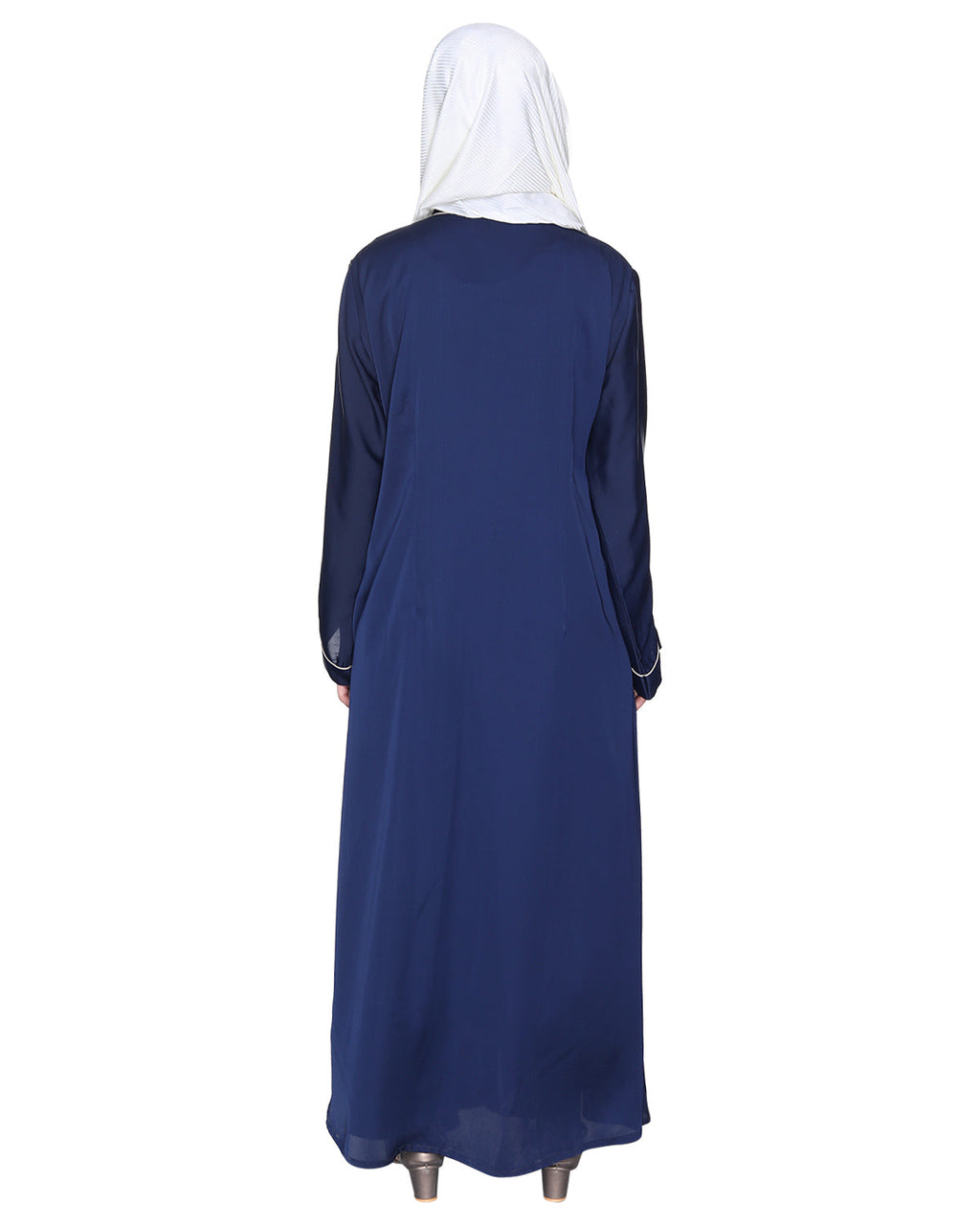 Appealing Floral Embroidery Dubai Style Abaya White