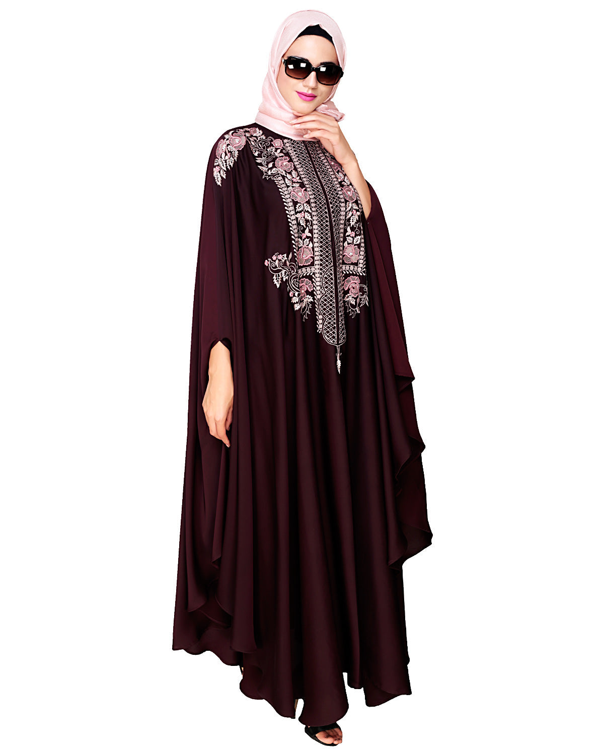 Royal Beige Irani Kaftan Wine