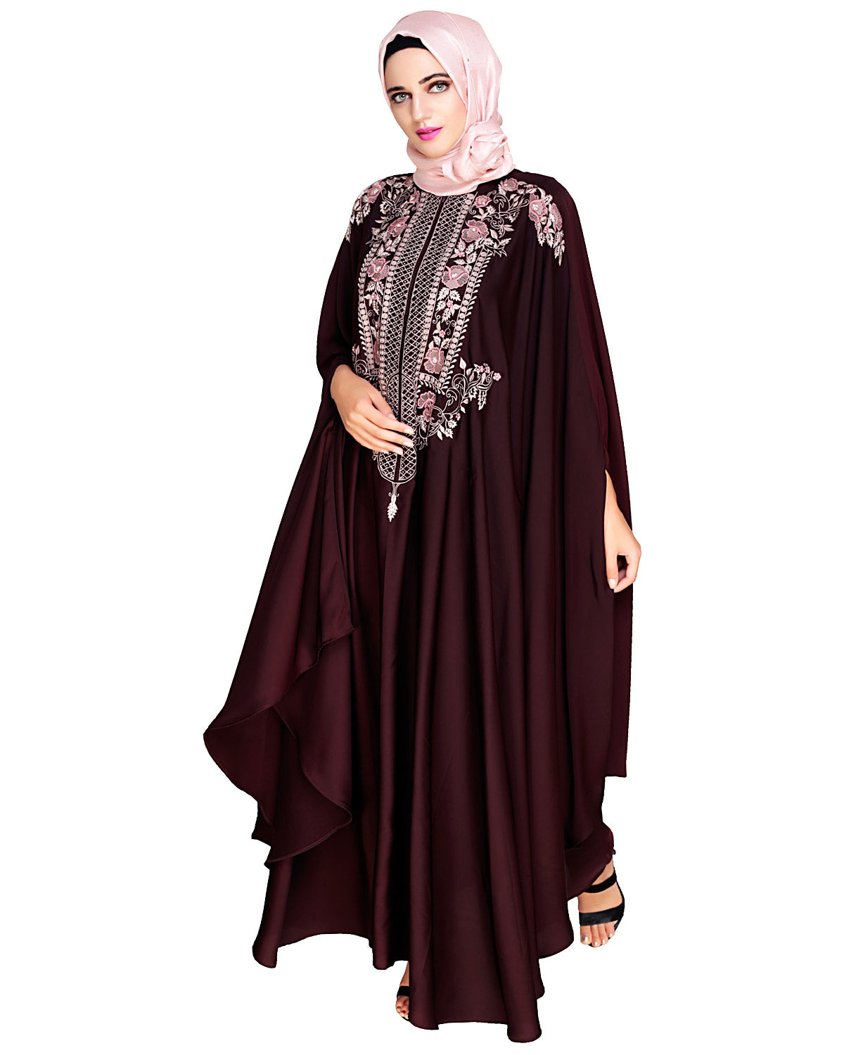 Royal Beige Irani Kaftan Wine