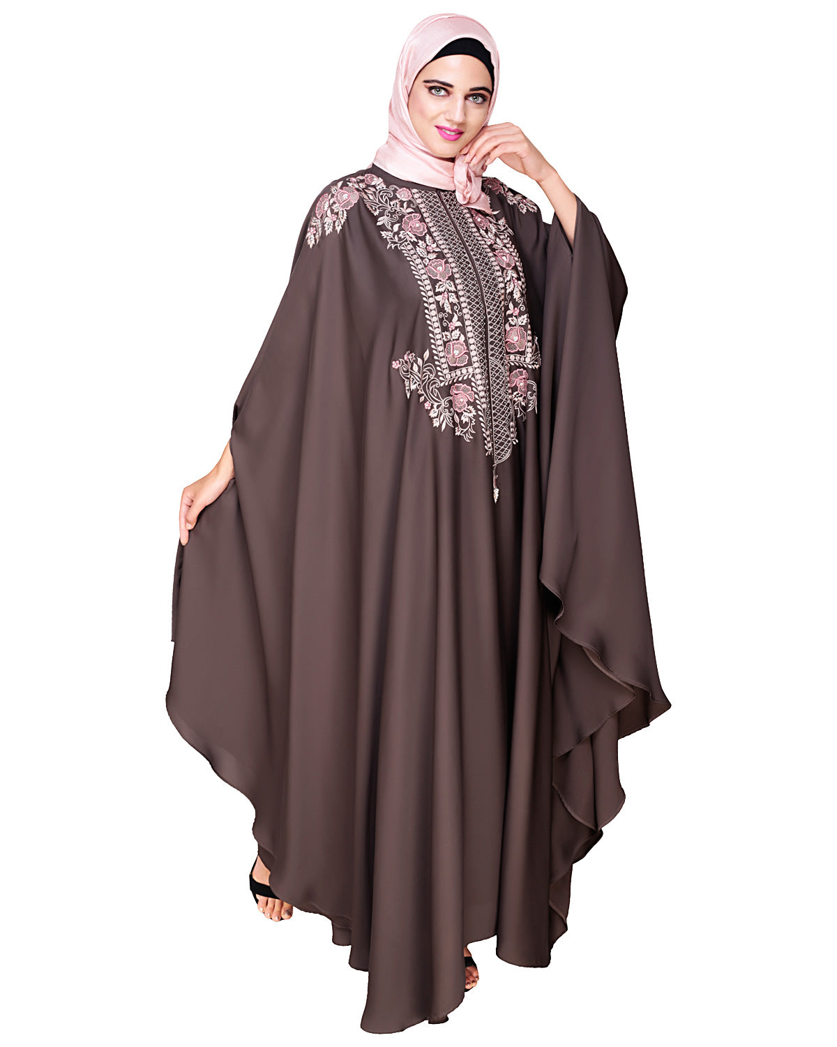 Royal Beige Irani Kaftan Wine