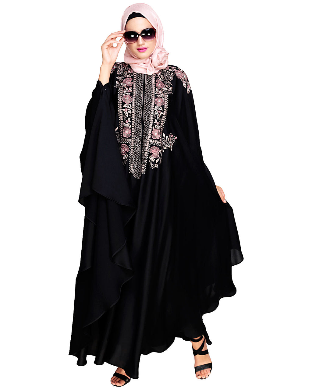 Royal Beige Irani Kaftan Black
