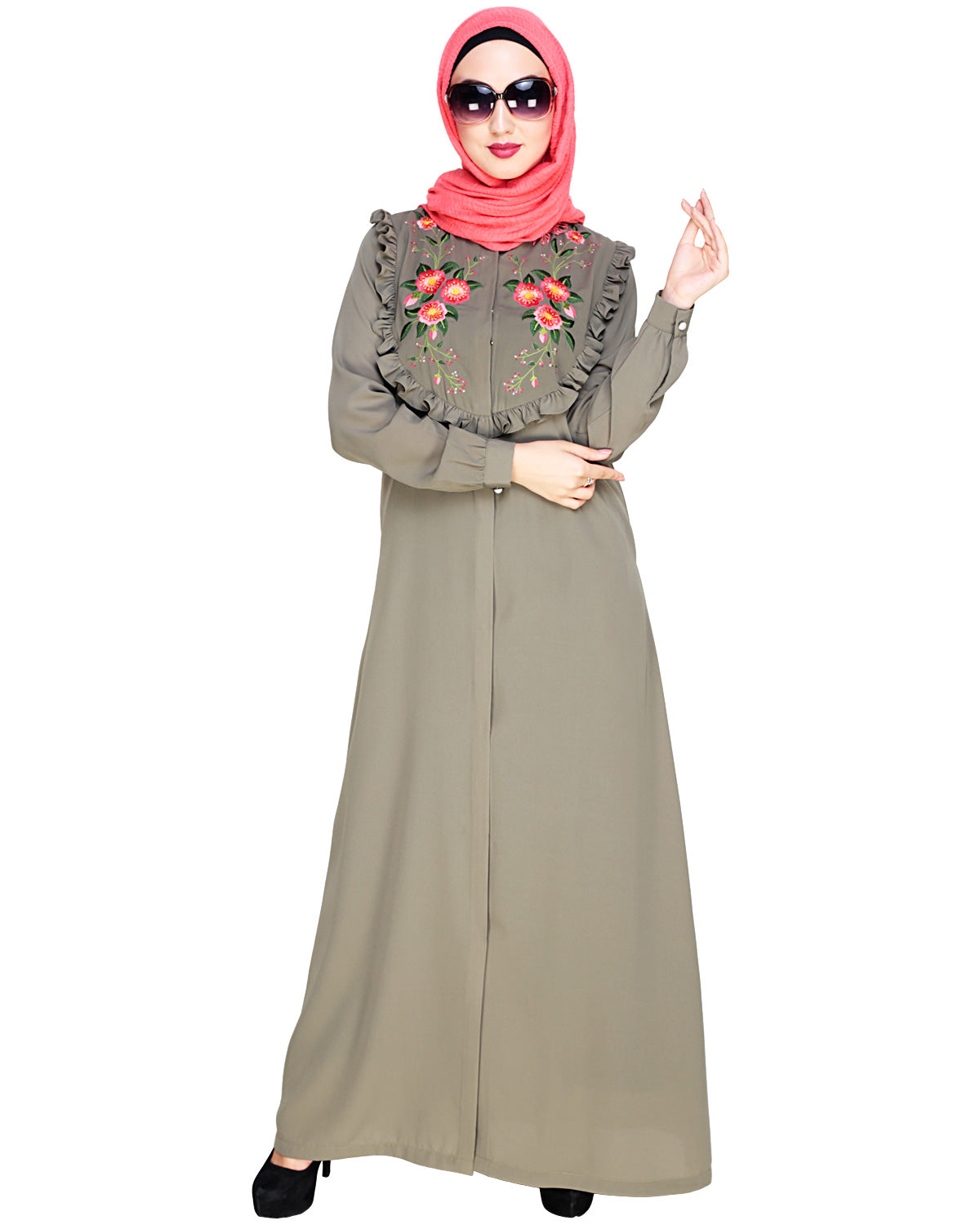 Ruffled Affair Abaya Dead Mint