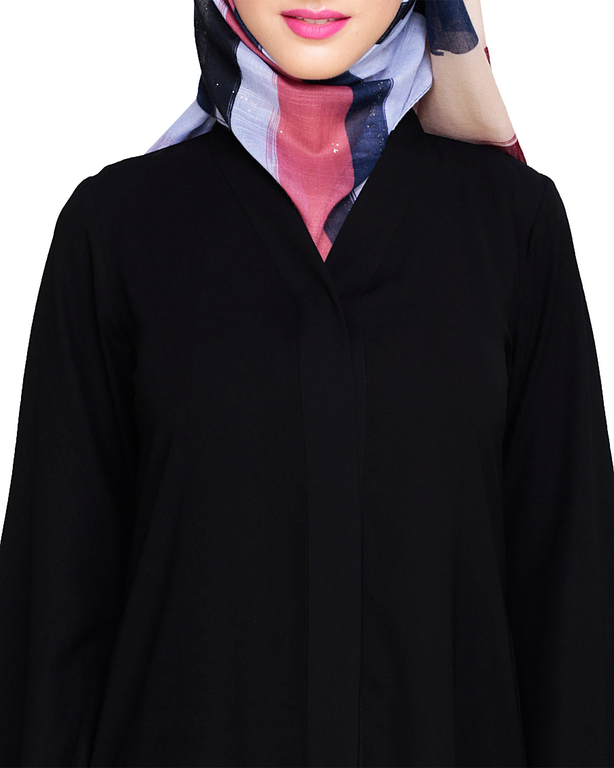 Criss Cross Detailing Abaya Black