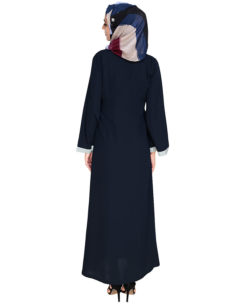 Criss Cross Detailing Abaya Blue