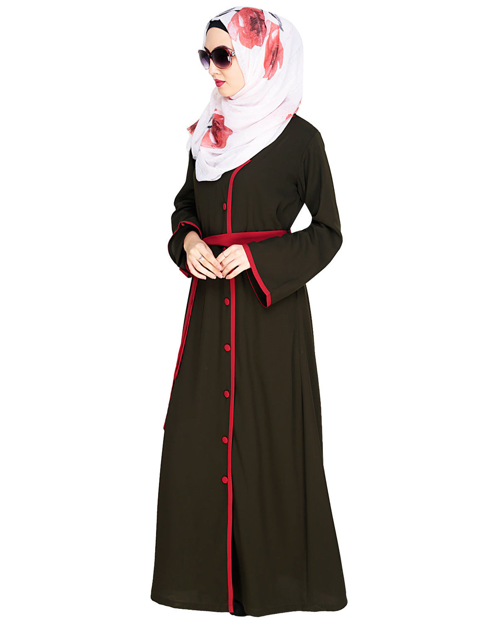Vougish Angarkha Abaya Olive