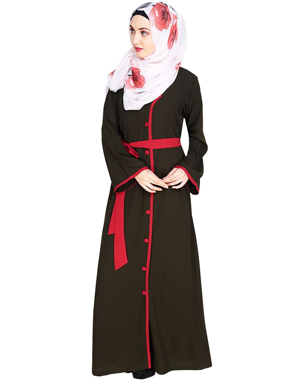 Vougish Angarkha Abaya Olive