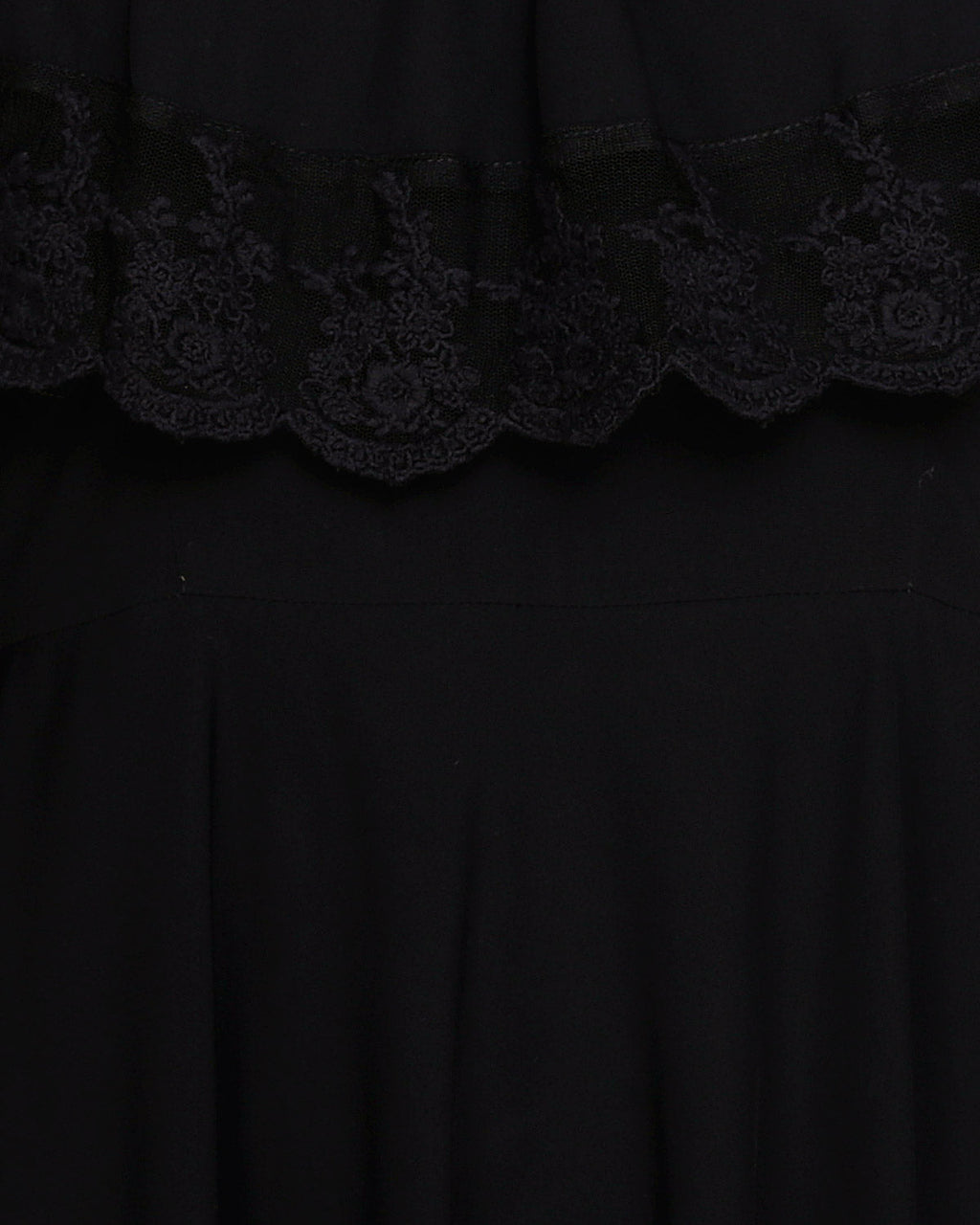 Flouncy Laced Abaya Black