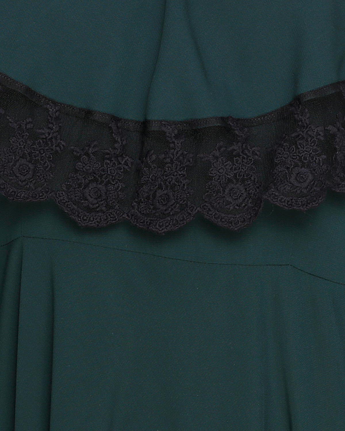 Flouncy Laced Abaya Green