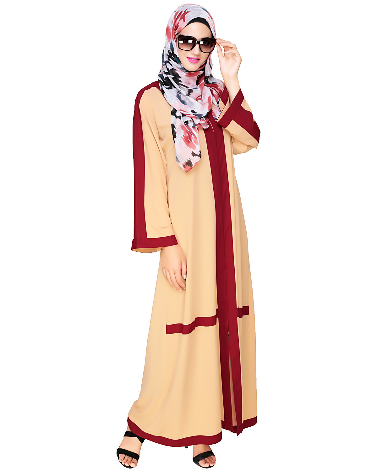 Enswathe Dubai Style Abaya Beige