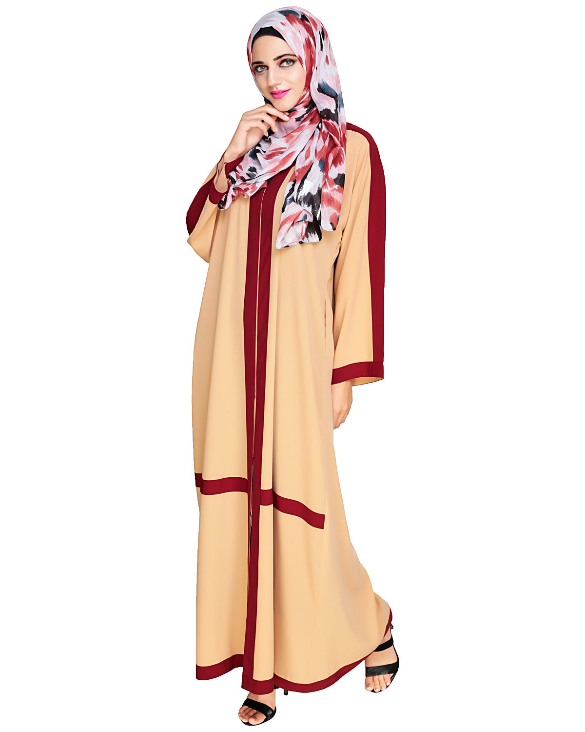 Enswathe Dubai Style Abaya Beige