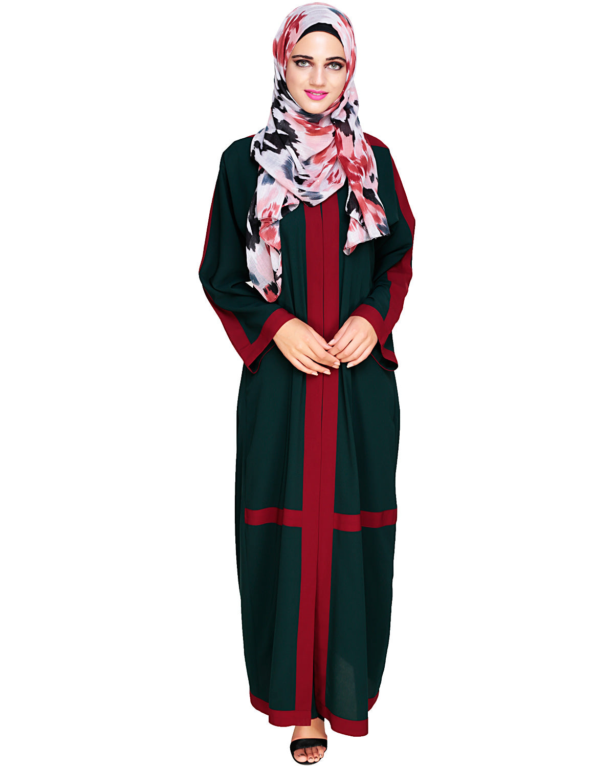 Enswathe Dubai Style Abaya Bottle Green