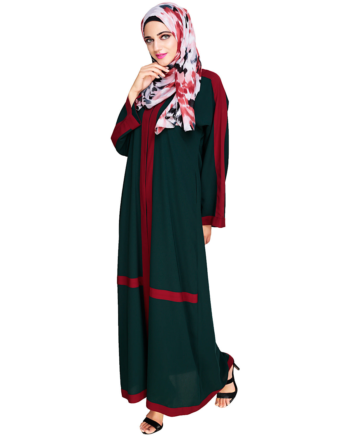 Enswathe Dubai Style Abaya Bottle Green