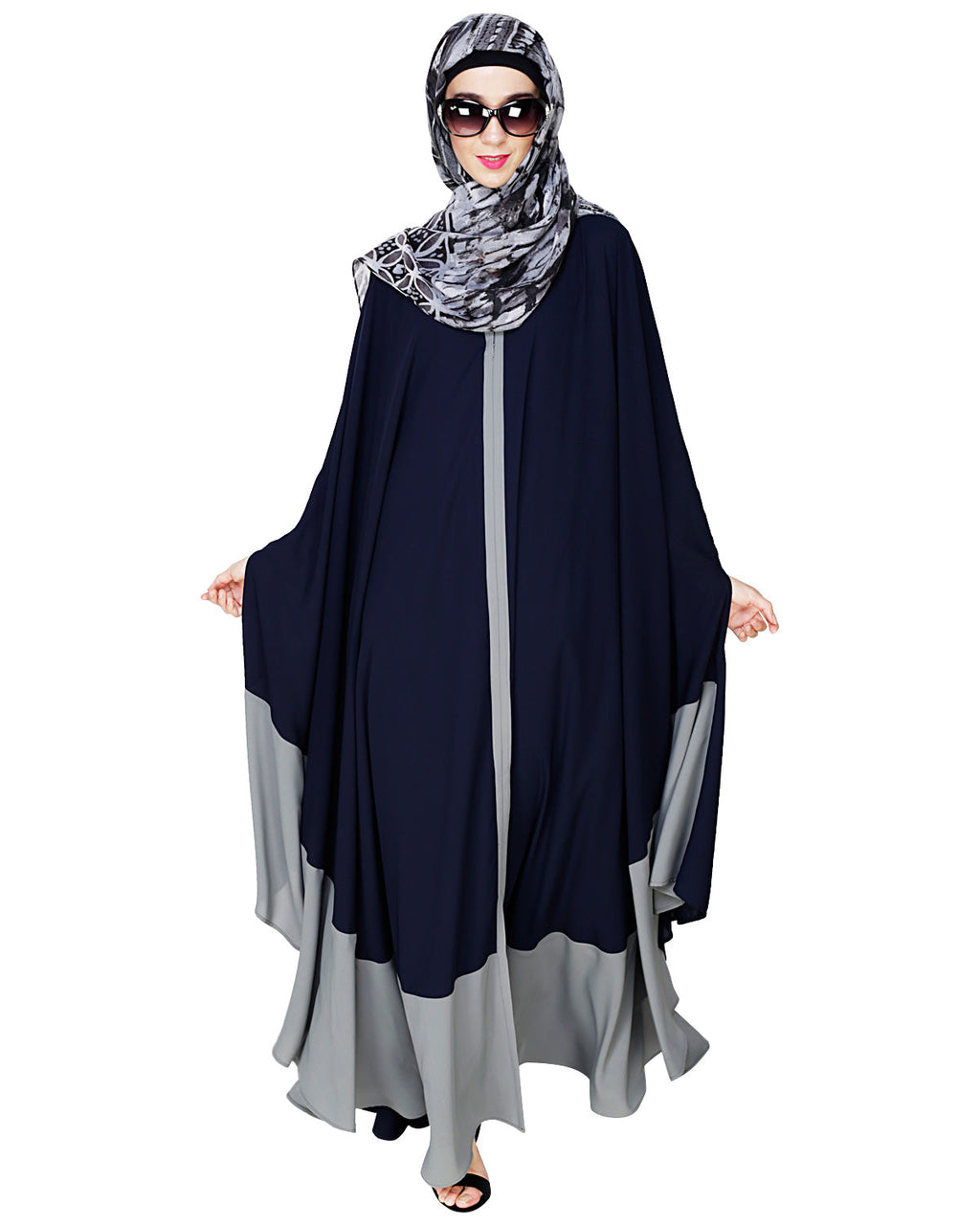Colour Block Irani Kaftan Blue