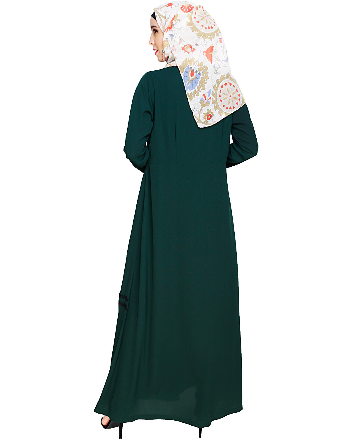 Graceful Lacy Abaya Green
