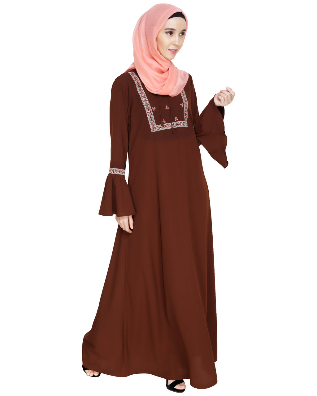 Boho Embroidered Abaya Olive