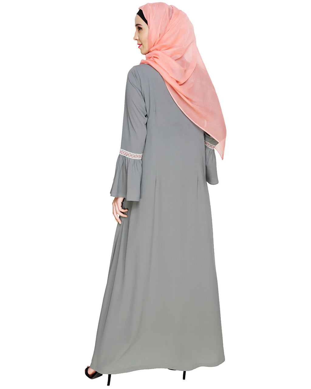 Boho Embroidered Abaya Dead Mint