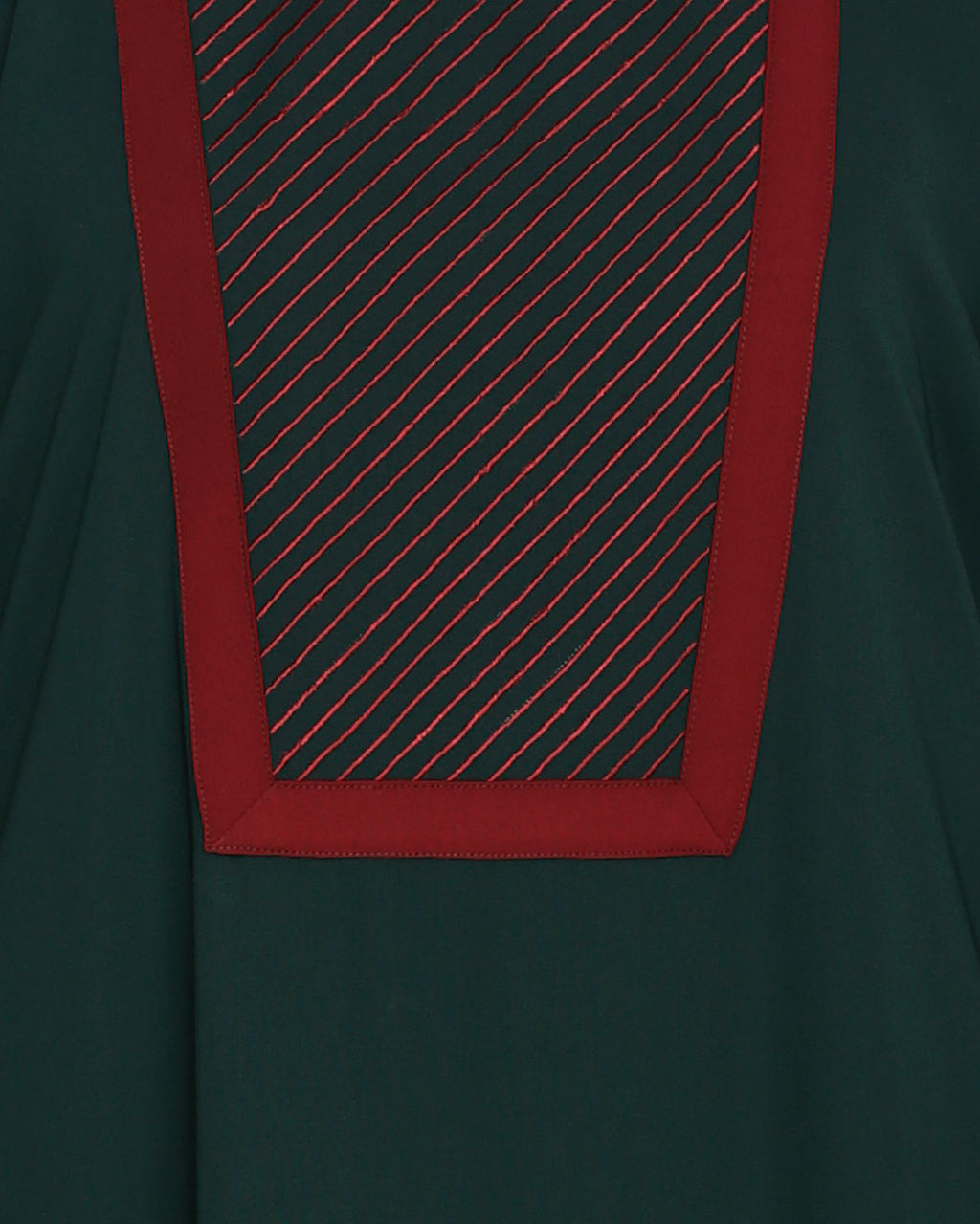 Embroidered Yoke Dubai Style Abaya Green