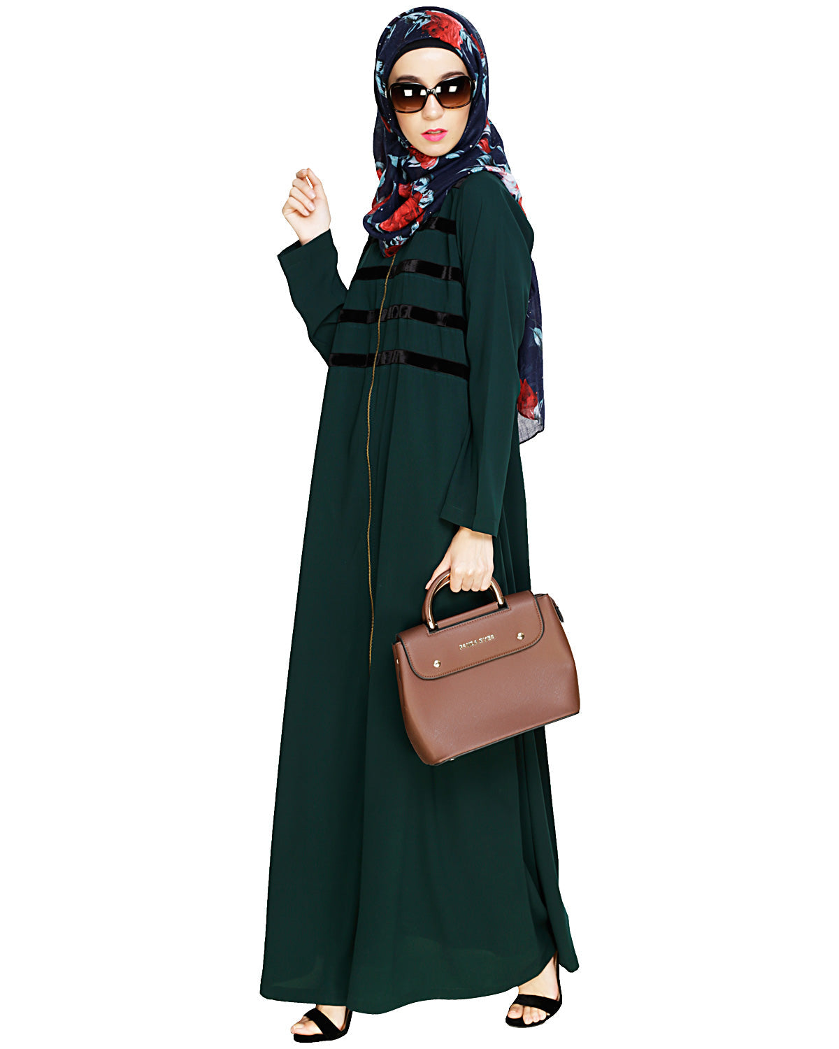 Enticing Stripes Abaya Green