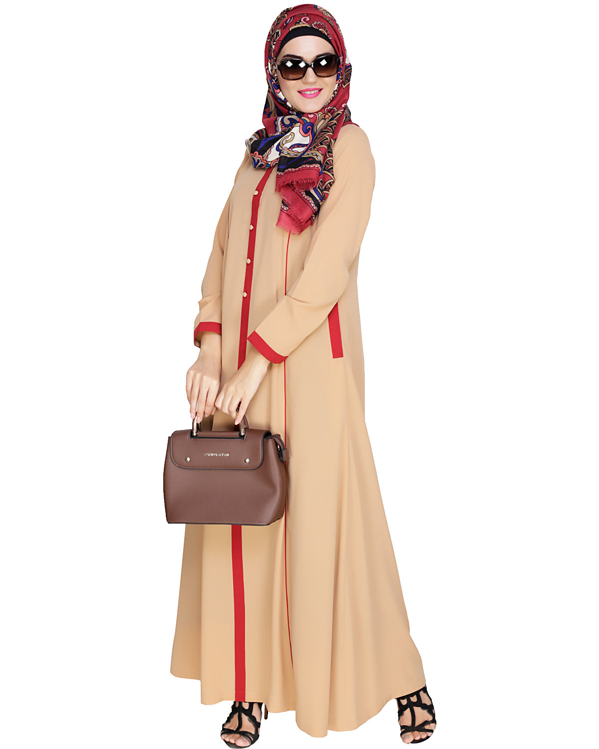Panelled Abaya Beige