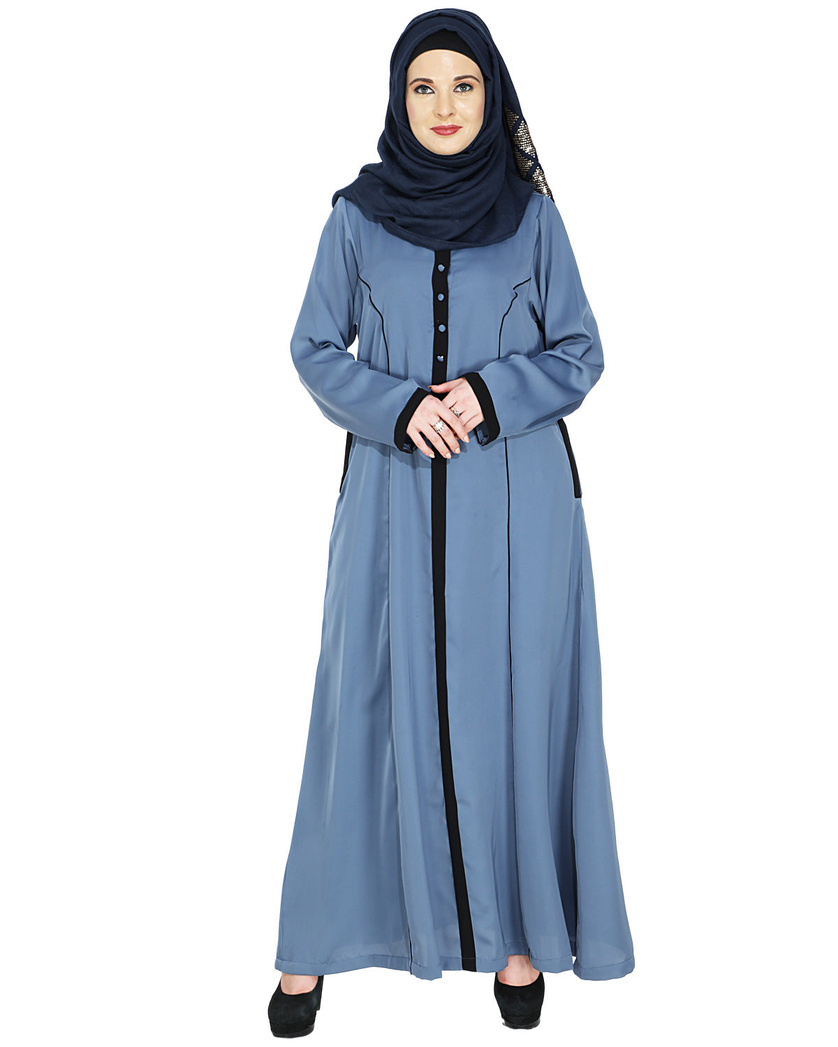 Panelled Abaya Blue