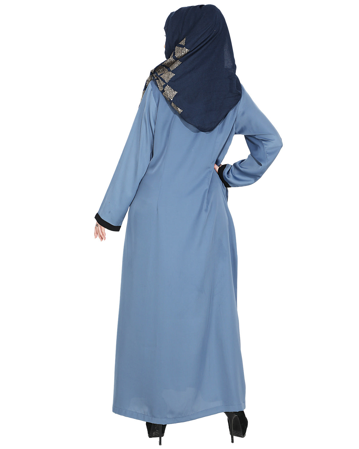 Panelled Abaya Blue