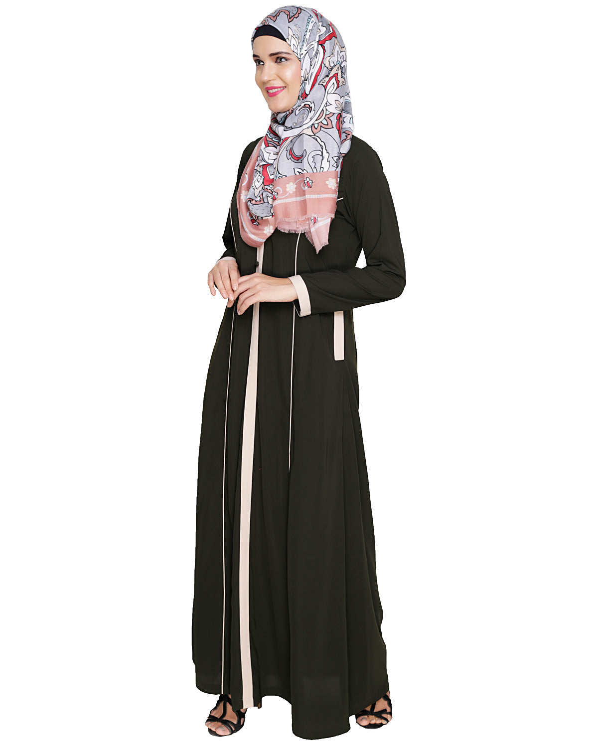 Panelled Abaya Olive