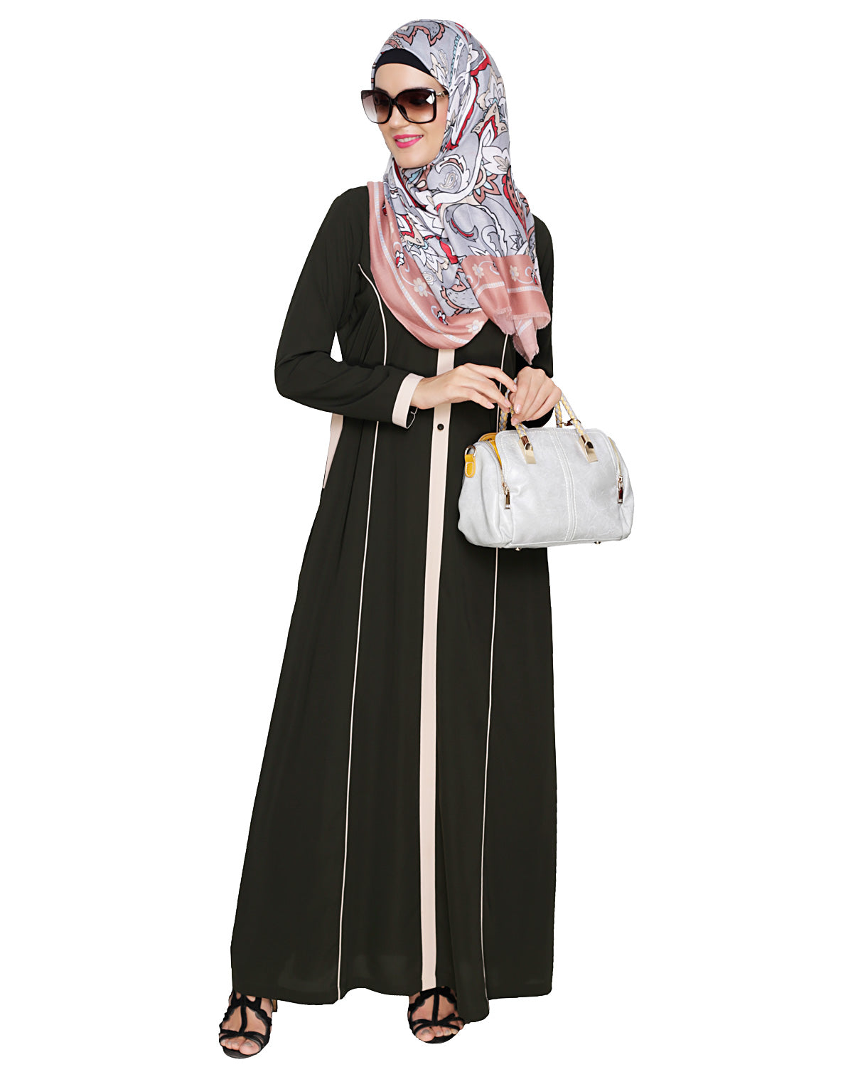 Panelled Abaya Olive