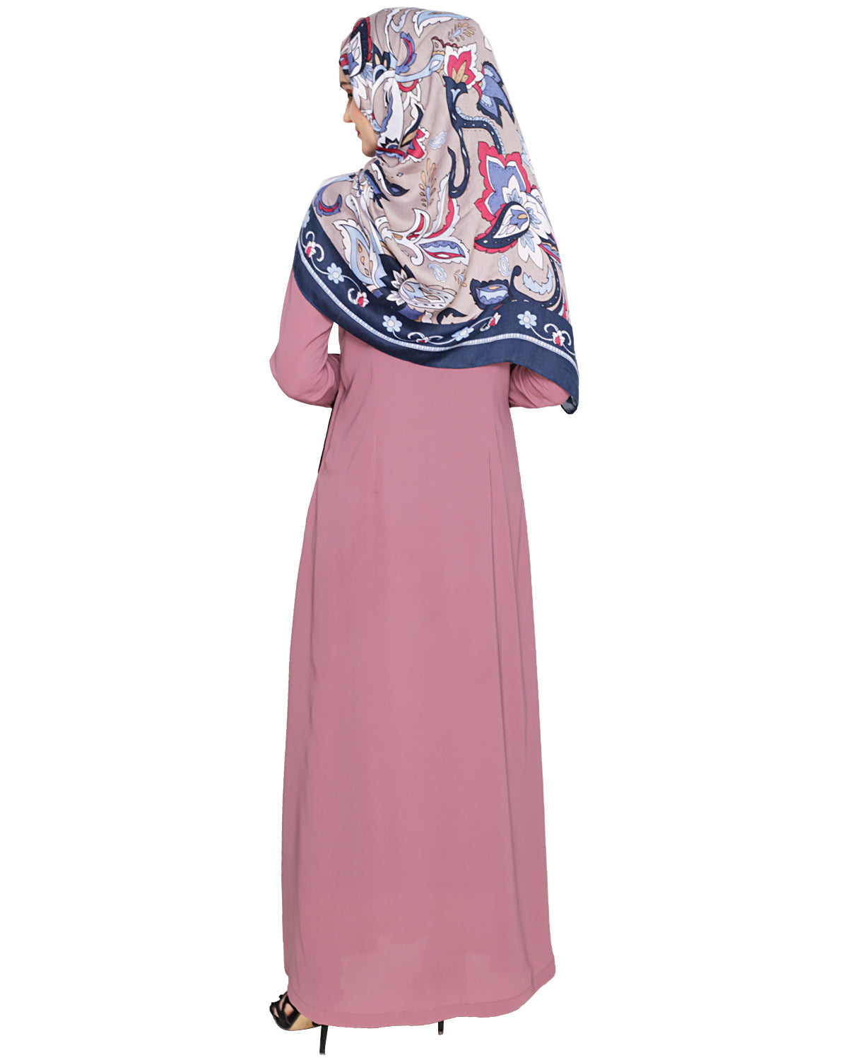 Panelled Abaya Onion Pink