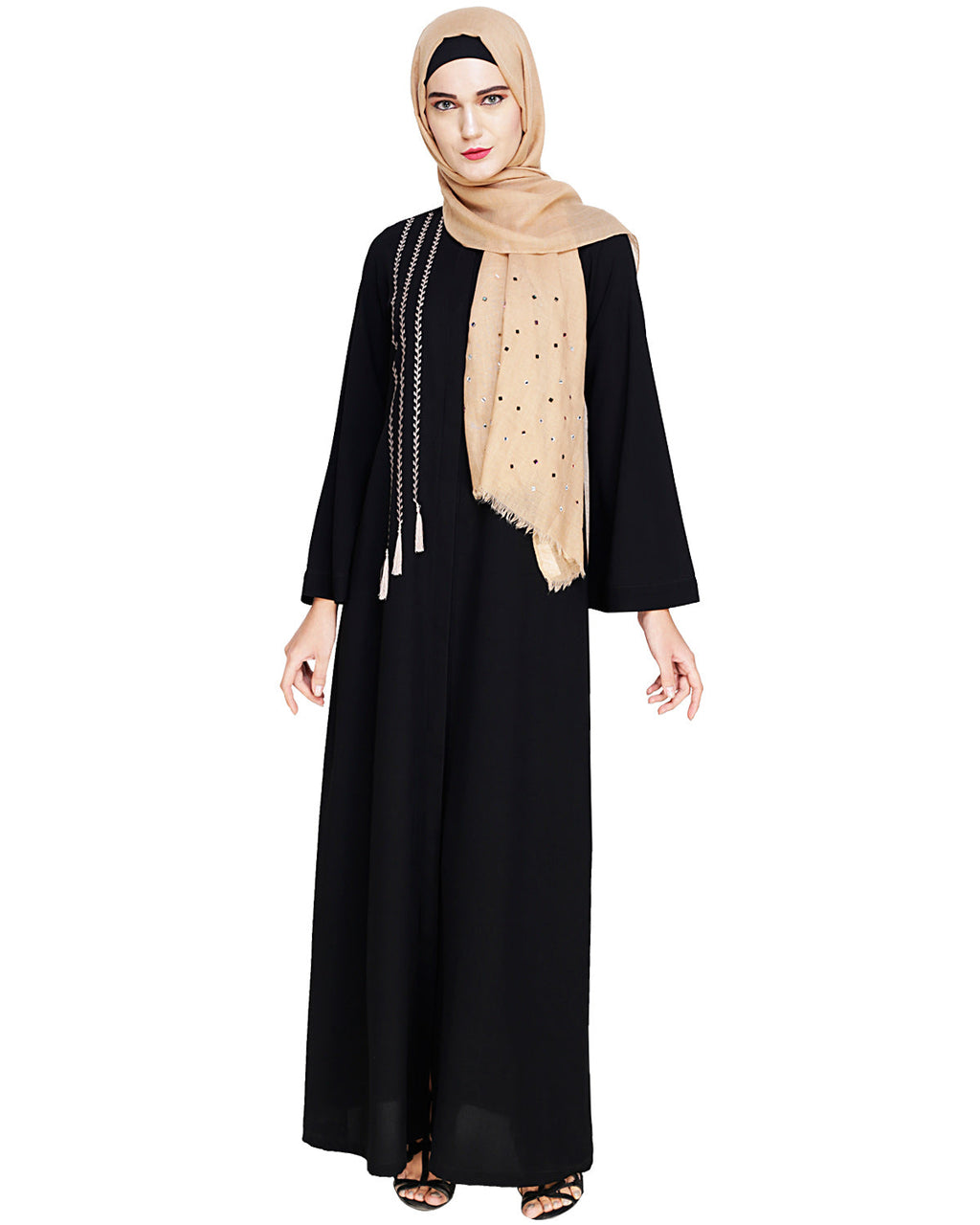 Elegant Embroidered Abaya Black
