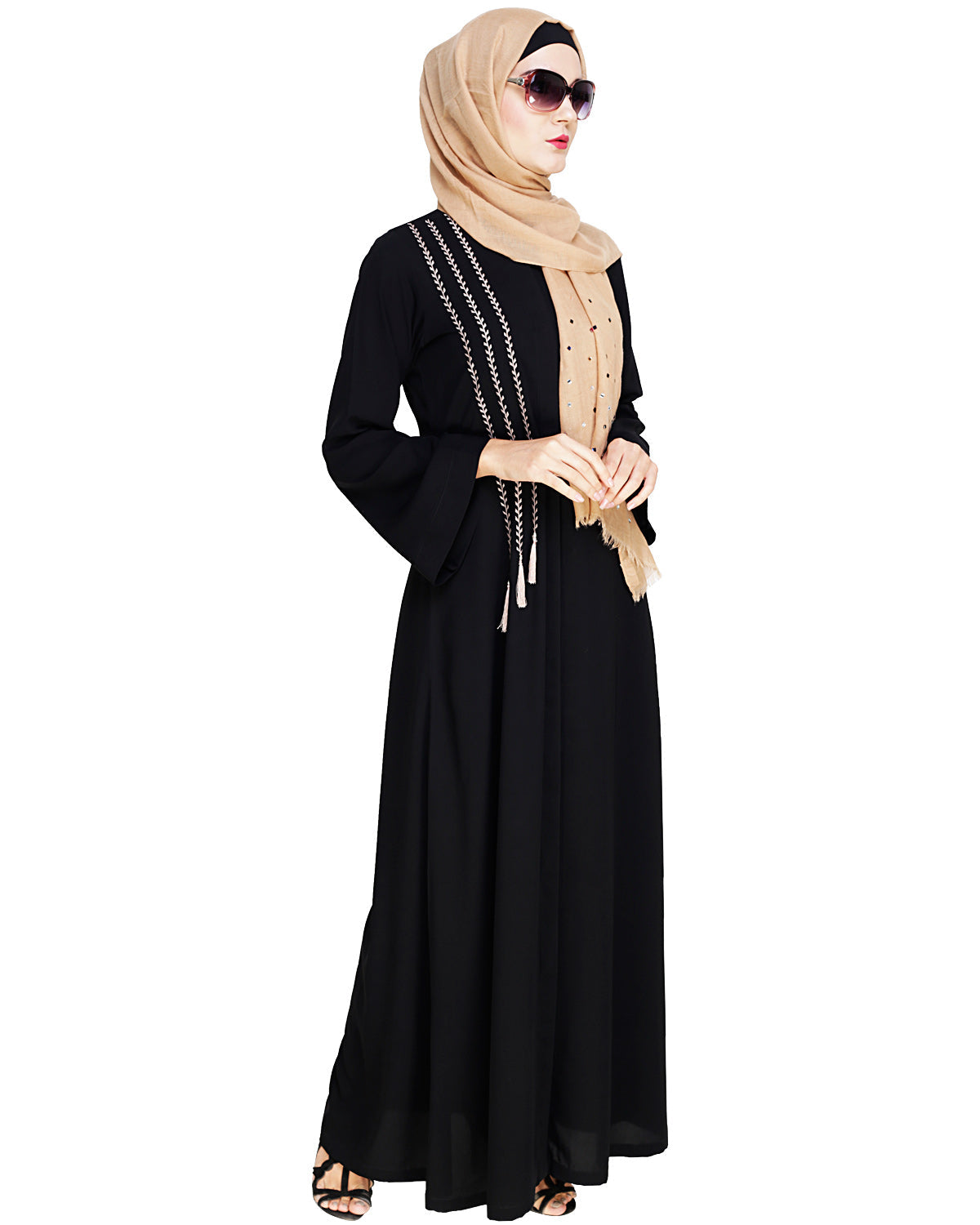 Elegant Embroidered Abaya Black