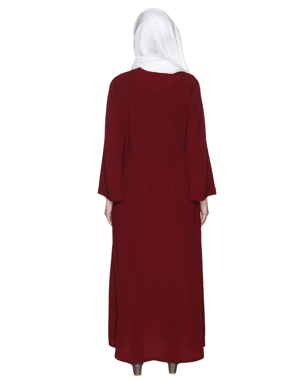 Elegant Embroidered Abaya Maroon