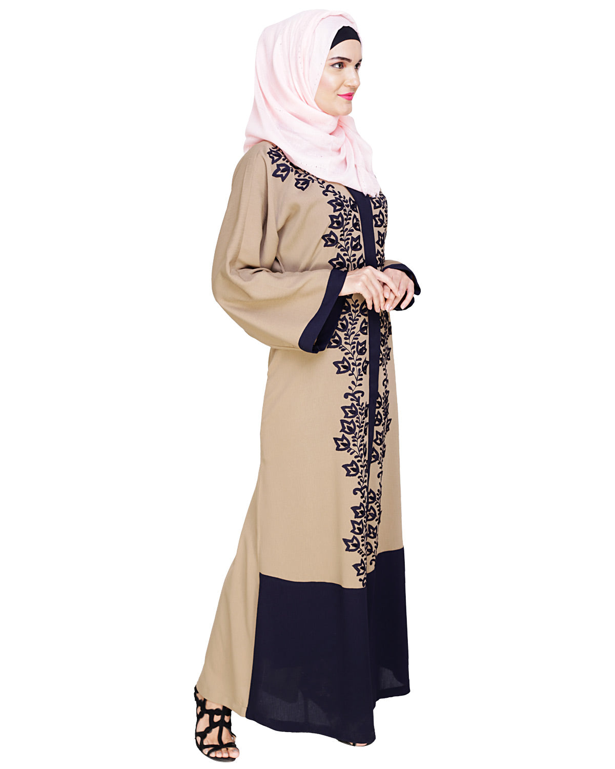 Bedazzled Dubai Style Abaya Dark Blue