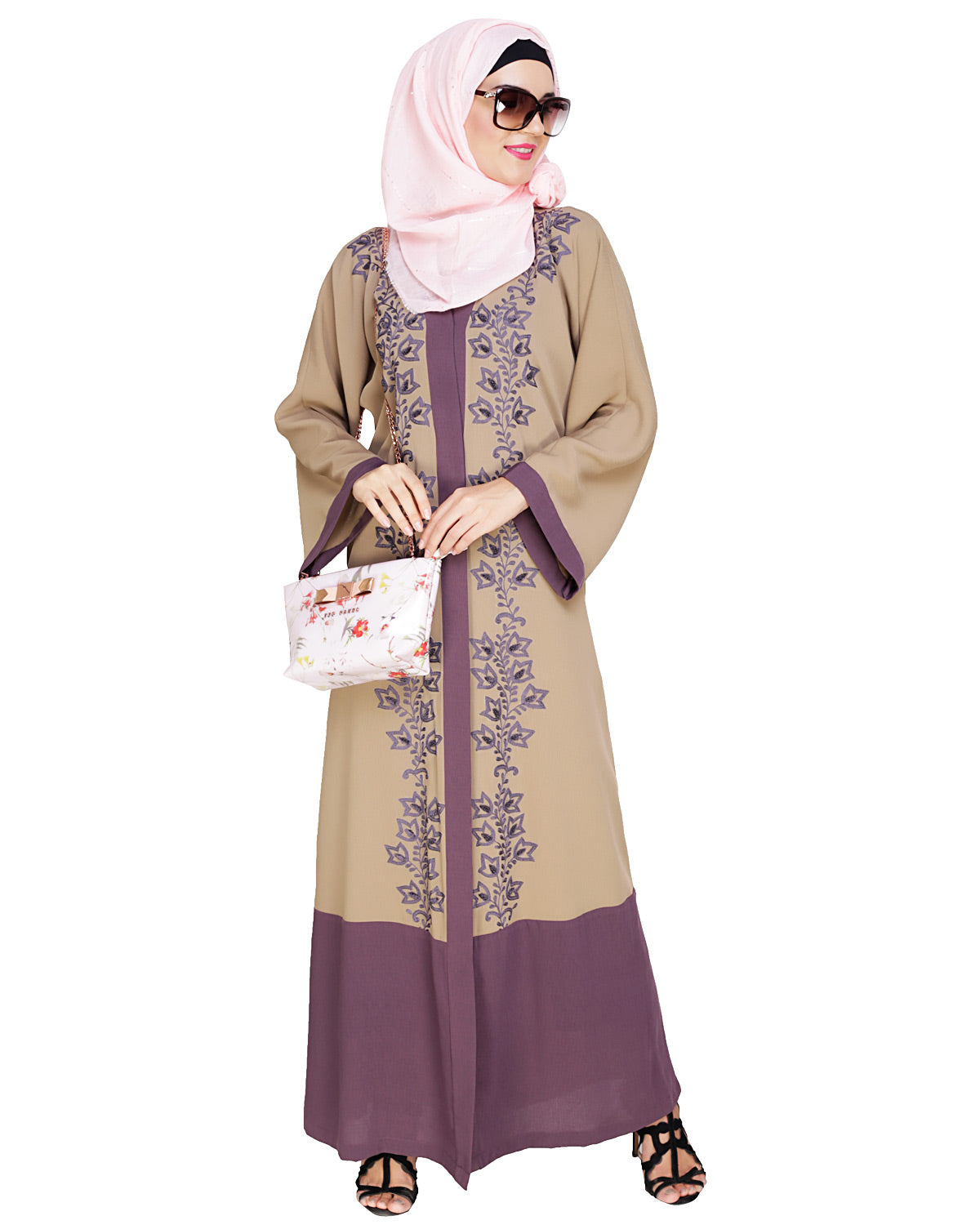 Bedazzled Dubai Style Abaya Mauve
