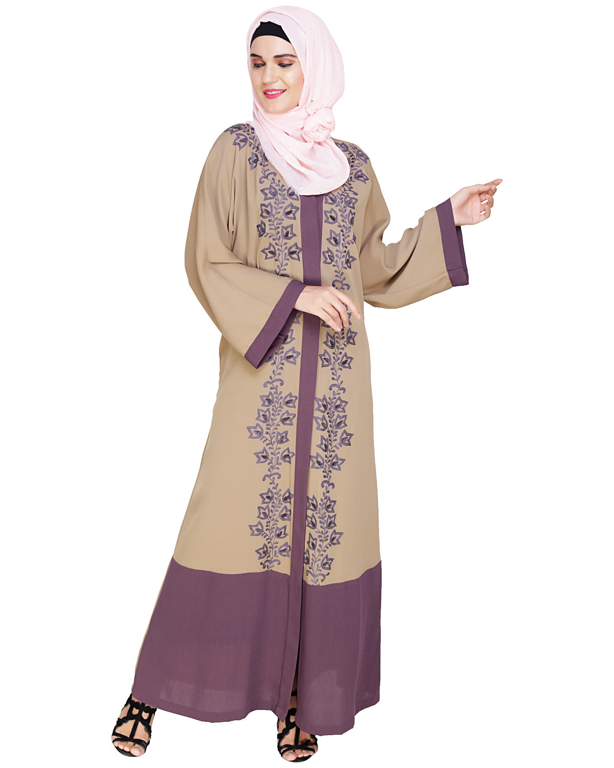 Bedazzled Dubai Style Abaya Mauve