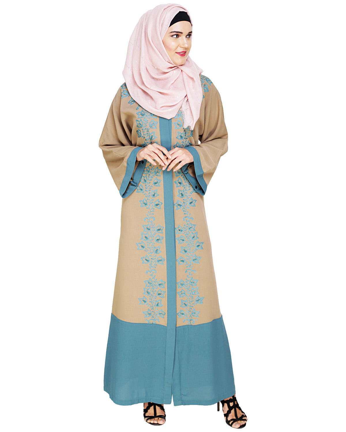 Bedazzled Dubai Style Abaya Seafoam Green