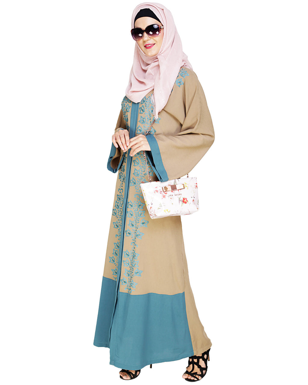 Bedazzled Dubai Style Abaya Seafoam Green