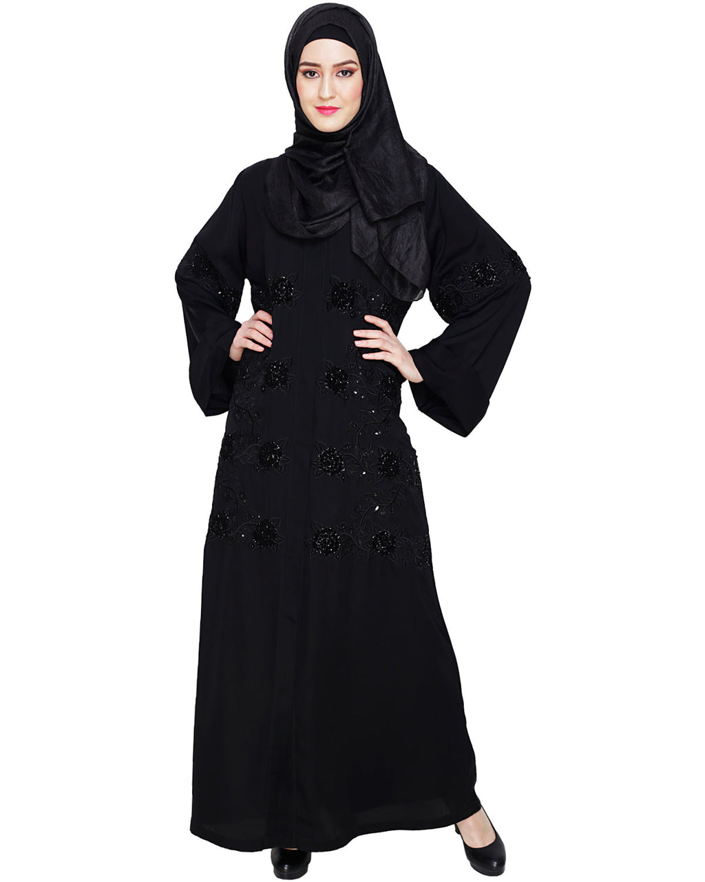 Lavish Dubai Style Abaya Black