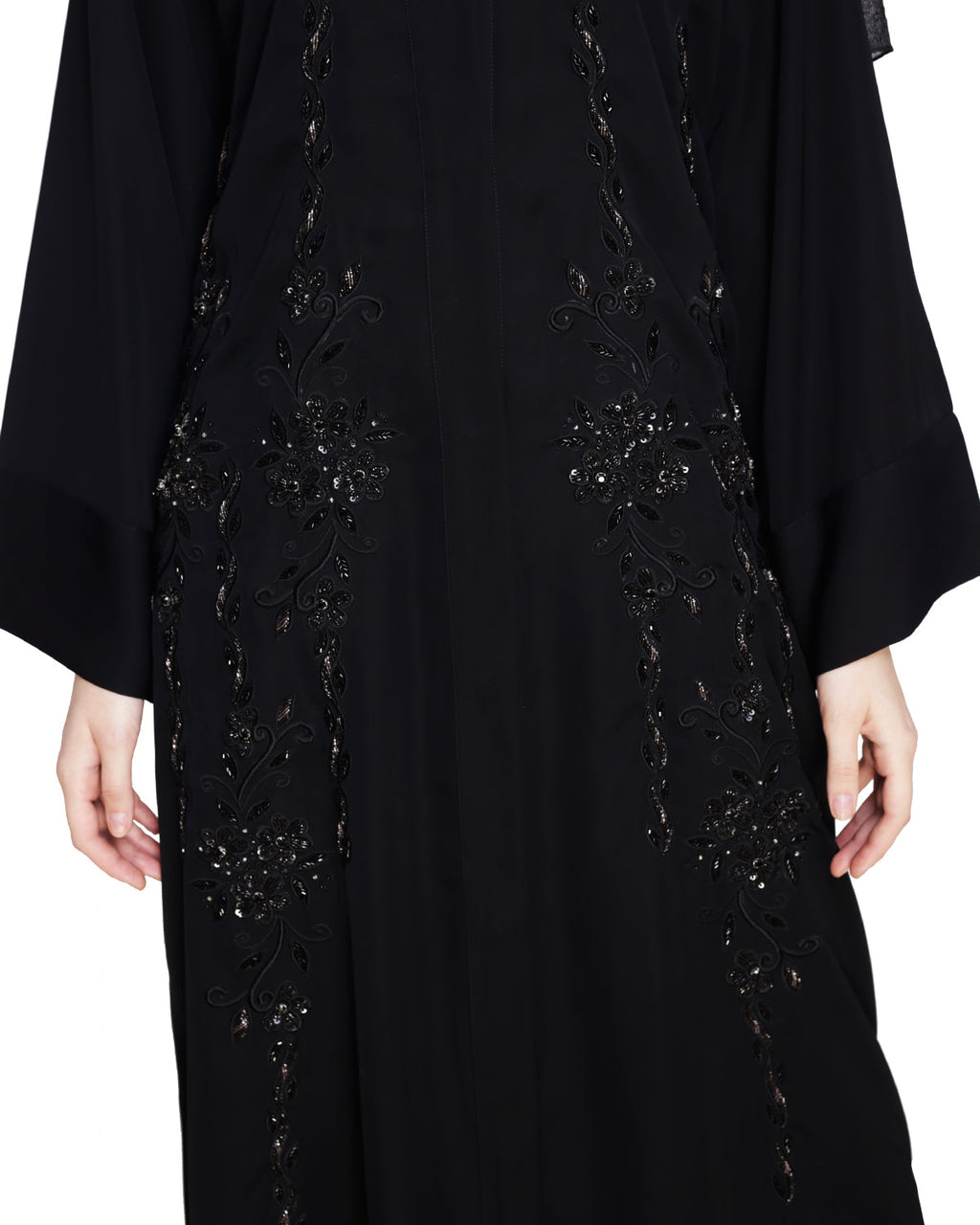 Magnificient Black Dubai Style Abaya Black