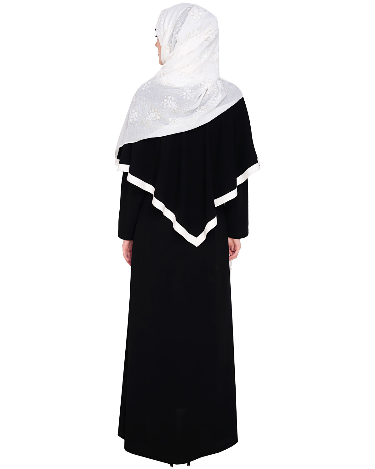 Fancy Cape Abaya Black